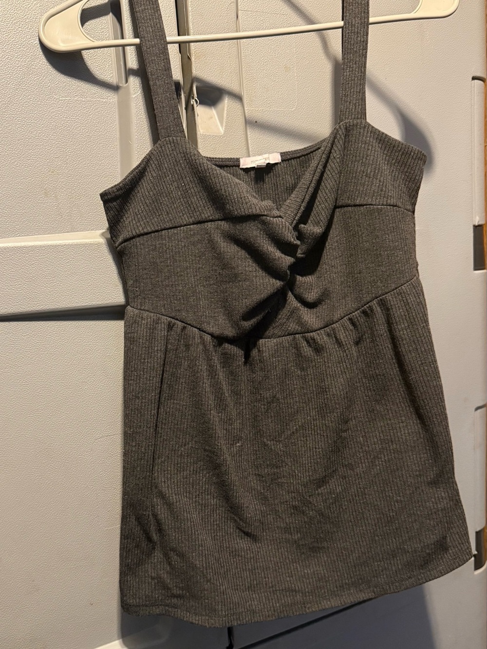 Maurices Charcoal Ribbed Twist-Front Camisole